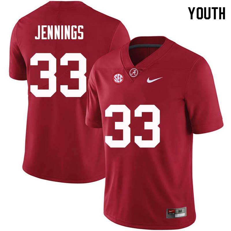Alabama Crimson Tide Youth Anfernee Jennings #33 Crimson NCAA Nike Authentic Stitched College Football Jersey RI16J15GF